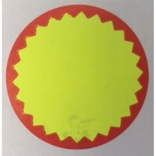 Prijssticker Ø35mm fluor geel rood 400/rol Tp35Flg
